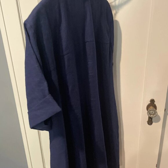 J.Crew Women's 20 Navy Blue Linen The Perfect Shirt Button Down Casual Shirt - Picture 3 of 4